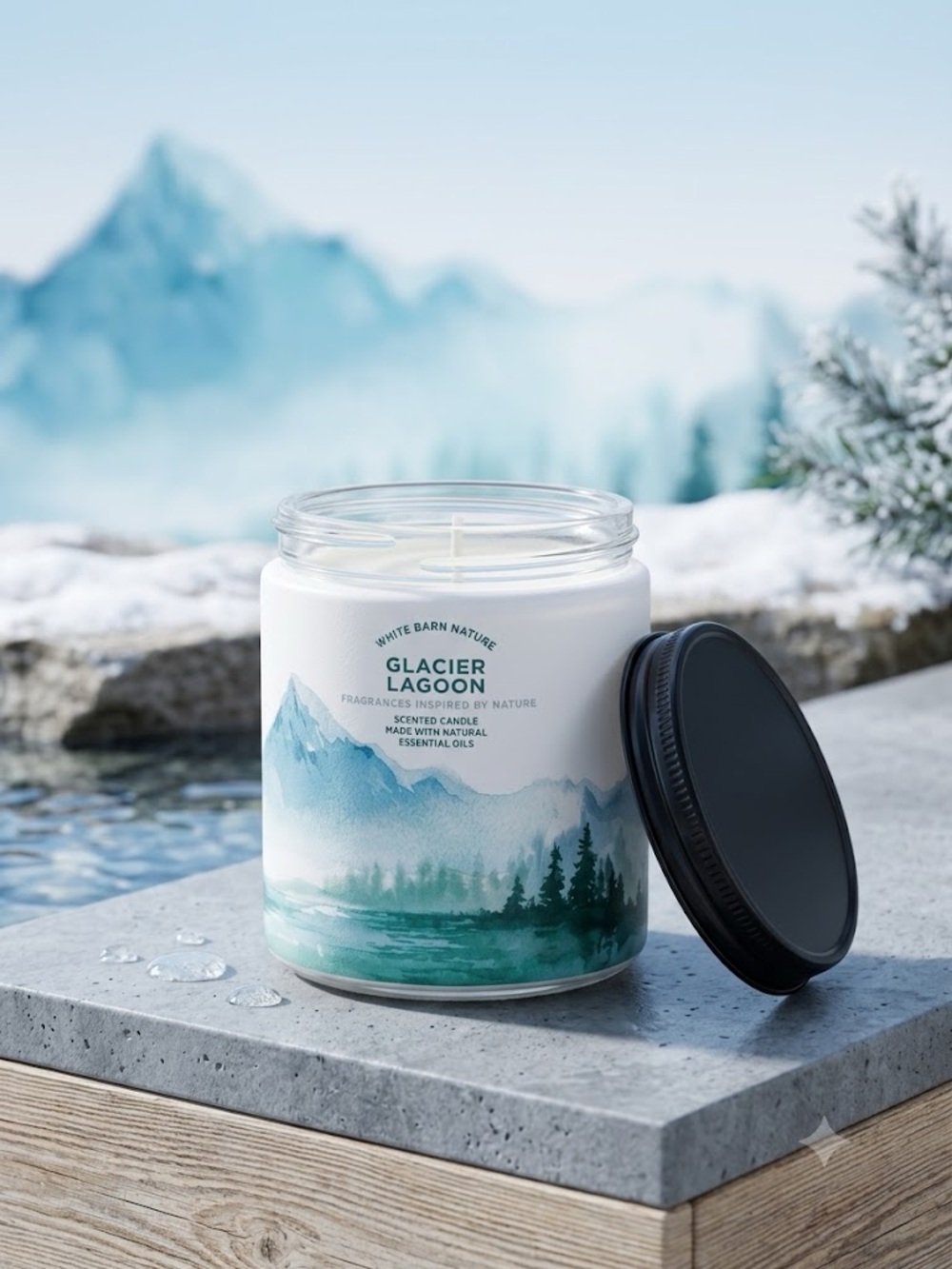 🏔️ White Barn Glacier Lagoon Single Wick Candle